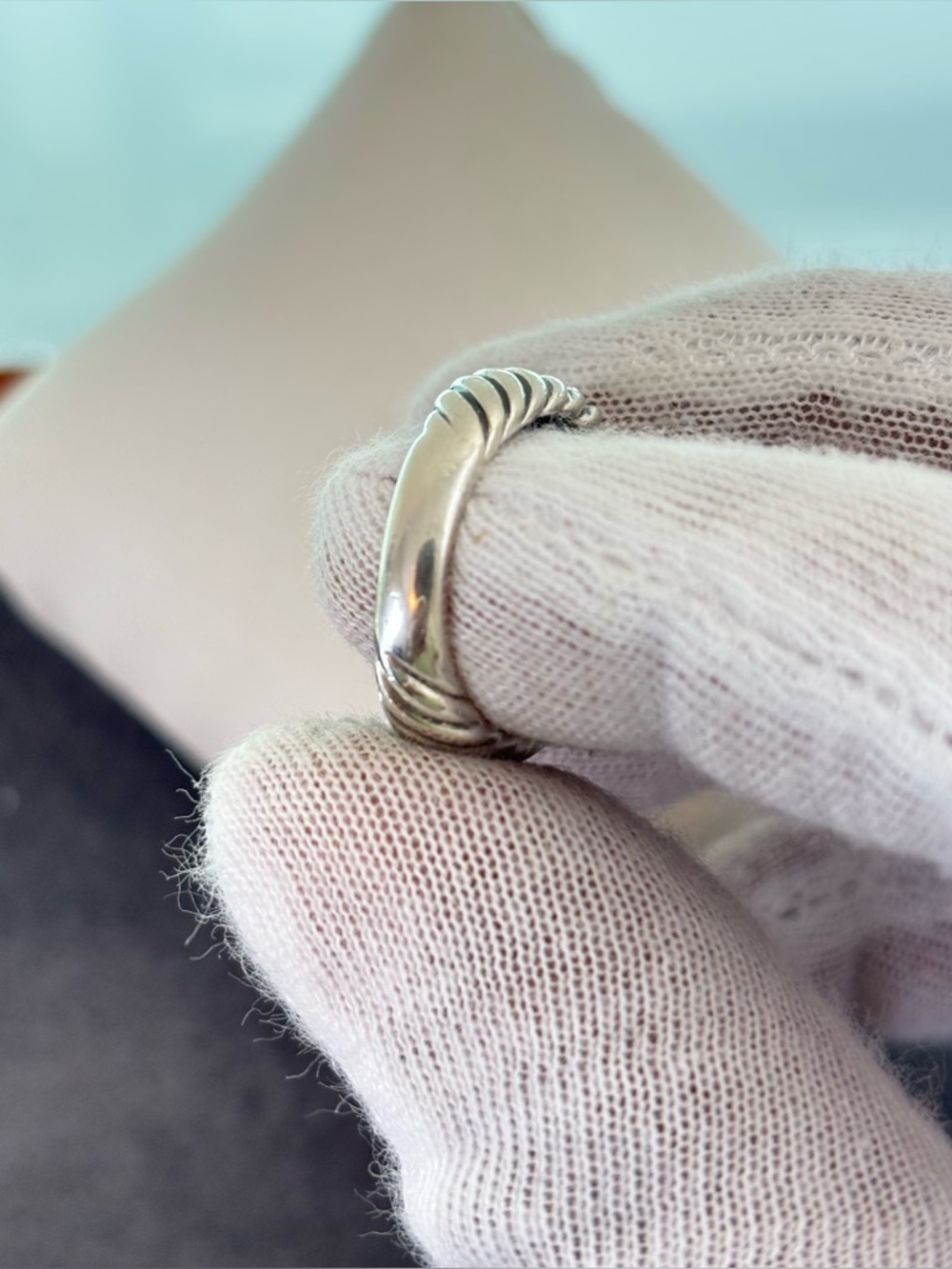 David Yurman 925 & 14k Gold Albion Ring with Peridot 6 - Picture 6 of 10